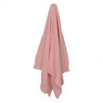 Bright blush pink throw rug in 100% cotton 150x130cm