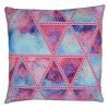 Photo of pink and blue outdoor cushion in triangle design