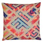 Image of bright and colourful outdoor cushion cover made of UV resistant fabric