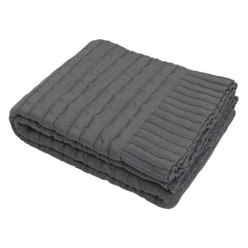 Ultra soft knitted throw 150x130cm made of pure cotton