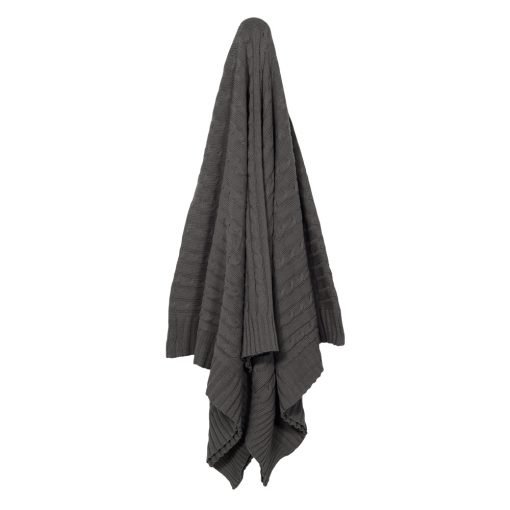 Classy soft throw blanket in grey colour crafted from pure cotton