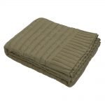 Soft and stretchy couch throw in khaki colour crafted from pure cotton