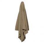 Classy, soft khaki throw rug made of 100% cotton