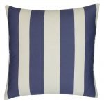 Image of Mediterranean-inspired outdoor cushion with blue and white stripes