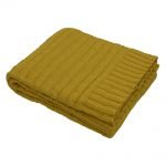Exquisitely mustard throw rug 150cm x130cm in pure cotton
