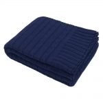 Cozy and soft couch throw in navy blue colour 150x130cm