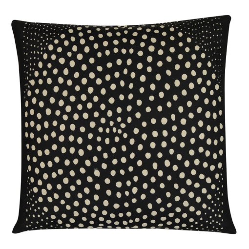 Photo of black 45cm x 45cm outdoor cushion cover with polka dots