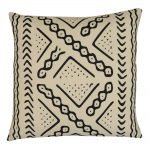 Image of tribal print, black and cream coloured outdoor cushion cover