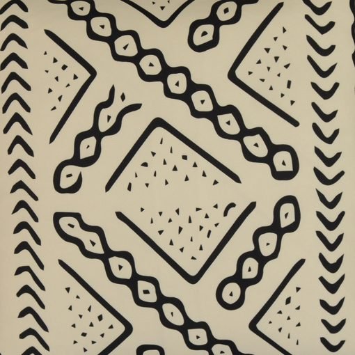 Close up photo of tribal inspired outdoor cushion made of UV resistant fabric