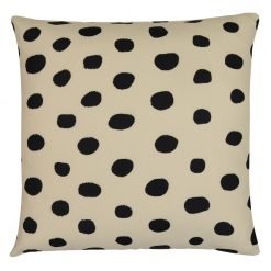 Photo of black and white polka dot cushion cover in 45cm x 45cm size