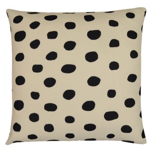 Photo of black and white polka dot cushion cover in 45cm x 45cm size