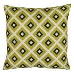 Image of tile designed outdoor cushion cover in yellow green colour