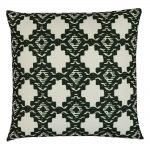 Photo of black and white outdoor cushion cover in tribal inspired print