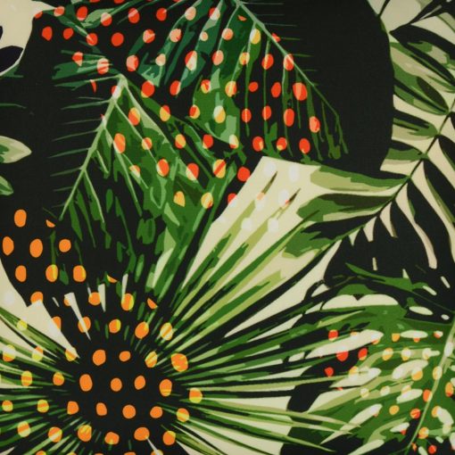 Photo of jungle themed cushion cover made of UV and water resistant fabric