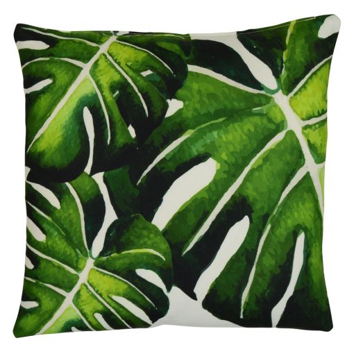 Beautiful UV, mould and water resistant outdoor cushion cover with green fern details