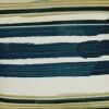 Image of stripped teal outdoor cushion cover made of UV, mould and water resistant material