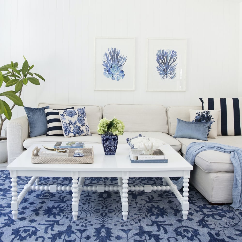 Buy Hamptons Lattice Rectangular Cushion Cover - 30cm x 50cm Online ...