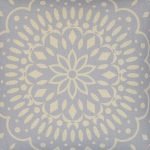 Close up of 45cm x 45cm baby blue Mandala inspired cushion cover