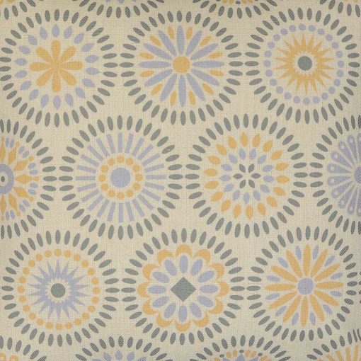 Close up image of pastel coloured cushion cover with kaleidoscope pattern