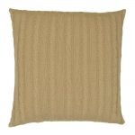 Back image of khaki coloured cable knit cushion cover