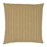 Back image of khaki coloured cable knit cushion cover