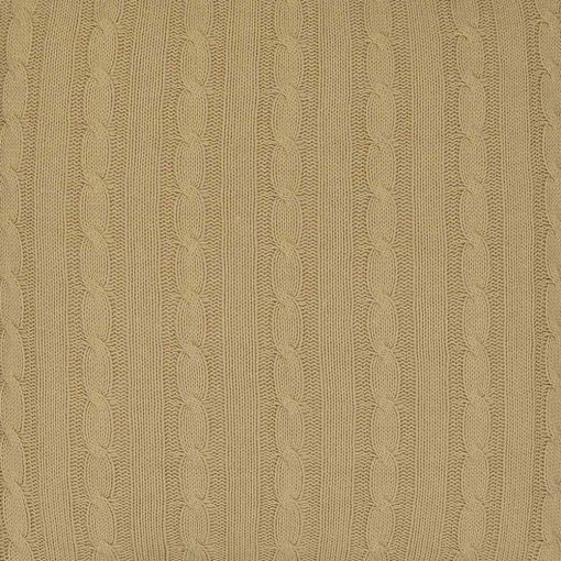Close up photo of very light brown cushion made of knit fabric