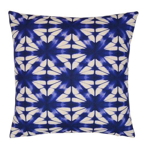 Beautiful tie-dye inspired cushion cover in china blue colour
