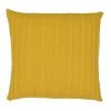 Bright yellow mustard cable knit cushion in 50cm x 50cm size