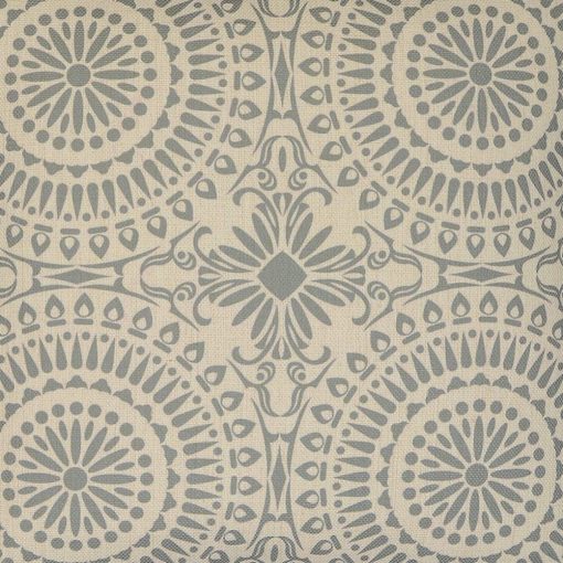Close up of Mandala inspired cushion in pastel green print