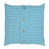 Photo of 50cm x 50cm teal Knitted cushion with buttons