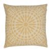 Photo of wheat coloured 45cm x 45cm cotton linen cushion cover with Mandala design