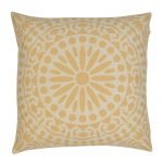 Photo of wheat coloured 45cm x 45cm cotton linen cushion cover with Mandala design