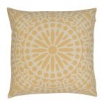 Photo of wheat coloured 45cm x 45cm cotton linen cushion cover with Mandala design