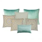 Light and bright 7 cushion collection in velvet, cotton linen and knit fabrics