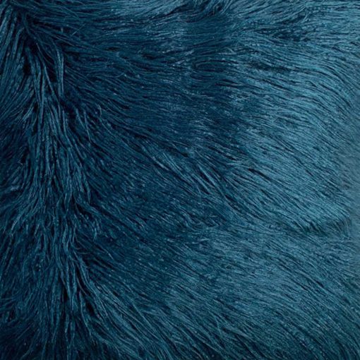 Deep teal square fur cushion in 45cm size