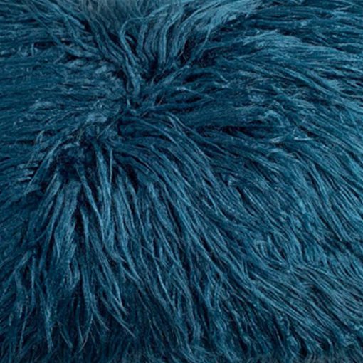 Add deep blue to your area with the Prussian blue rectangular fur cushion cover