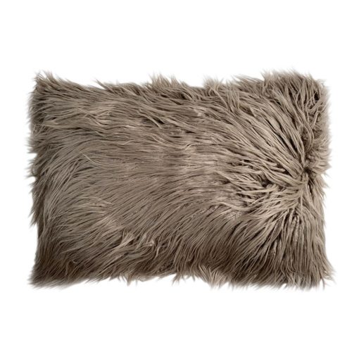 Neutral but not boring light mink rectangular fur cushion cover