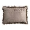 Light mink rectangular fur cushion with gamosa-like back