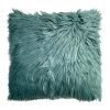 Beautiful duck egg blue square fur cushion cover in 45cm x 45cm size
