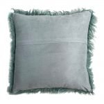 Back of sea green cushion fur cover in 45cm x 45cm size