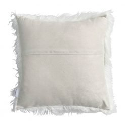 Back of white fur cushion cover in 45cm x 45cm size