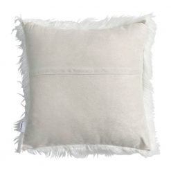 Back of white fur cushion cover in 45cm x 45cm size
