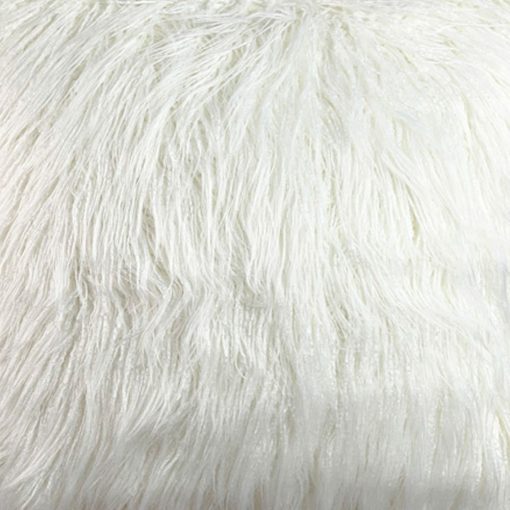 Clean and minamalist white fur cushion cover in 45cm x 45cm size