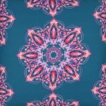 Close up view of Caravan Fantasy outdoor cushion kaleidoscope inspired UV and water resistant material
