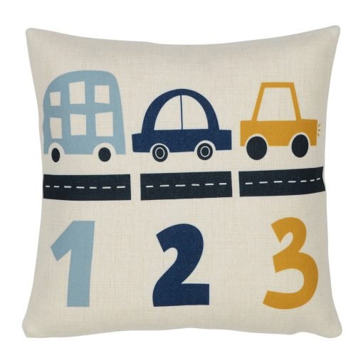 Photo of cute blue and yellow kids cushion cover