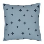 Pastel blue coloured kids cushion cover with star crosses