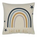 Photo of minimalist yet cute kids cushion with rainbow and stars