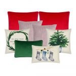 Photo of 8 Christmas cushion collection in vibrant red, green colours