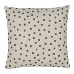 Photo of simple, black and white kids cushion cover with polka dots