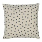 Photo of simple, black and white kids cushion cover with polka dots